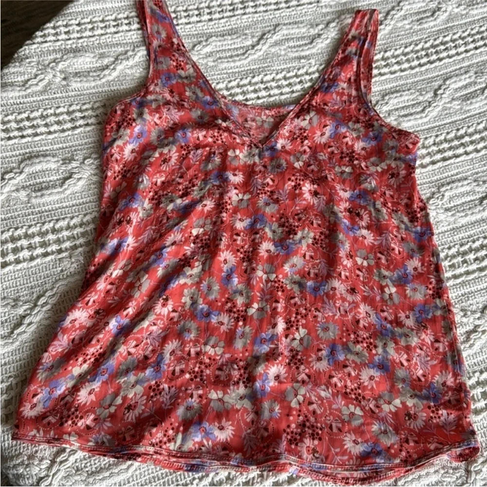 Free People Red and Blue Floral Camisole